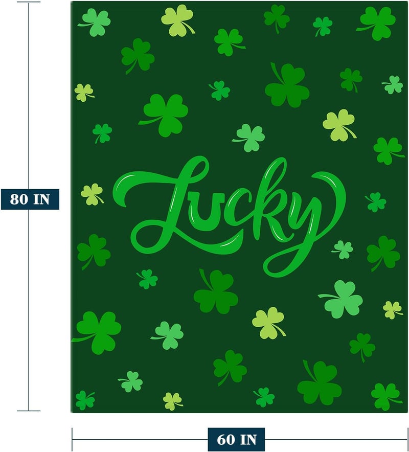 YeeJu St Patricks Day Decorative Throw Blanket Twin Size Green Lucky Shamrocks Blanket Couch Sofa Bed Soft Cozy Lightweight Fuzzy Plush Fleece Blankets Saint Patricks Day Irish Holiday Blanket 60x80 - Image 2